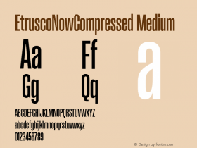 EtruscoNowCompressed Medium Version 1.001;hotconv 1.0.109;makeotfexe 2.5.65596 Font Sample