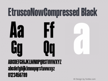 EtruscoNowCompressed Black Version 1.001;hotconv 1.0.109;makeotfexe 2.5.65596图片样张