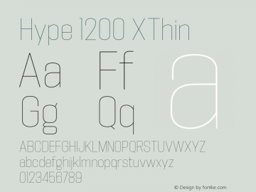 Hype 1200 XThin Version 1.000;hotconv 1.0.109;makeotfexe 2.5.65596 Font Sample