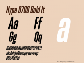 Hype 0700 Bold It Version 1.000;hotconv 1.0.109;makeotfexe 2.5.65596 Font Sample