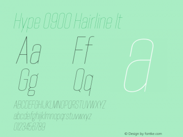 Hype 0900 Hairline It Version 1.000;hotconv 1.0.109;makeotfexe 2.5.65596 Font Sample