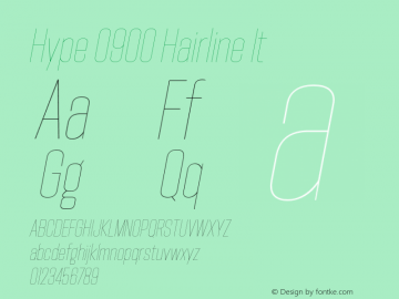 Hype 0900 Hairline It Version 1.000;hotconv 1.0.109;makeotfexe 2.5.65596图片样张