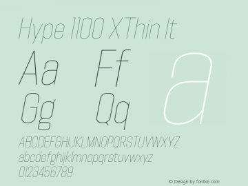 Hype 1100 XThin It Version 1.000;hotconv 1.0.109;makeotfexe 2.5.65596图片样张