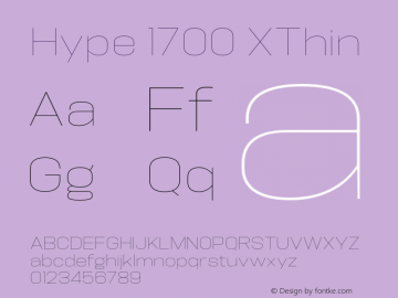Hype 1700 XThin Version 1.000;hotconv 1.0.109;makeotfexe 2.5.65596 Font Sample