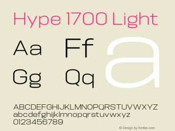 Hype 1700 Light Version 1.000;hotconv 1.0.109;makeotfexe 2.5.65596 Font Sample