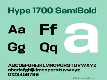 Hype 1700 SemiBold Version 1.000;hotconv 1.0.109;makeotfexe 2.5.65596 Font Sample