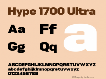 Hype 1700 Ultra Version 1.000;hotconv 1.0.109;makeotfexe 2.5.65596 Font Sample