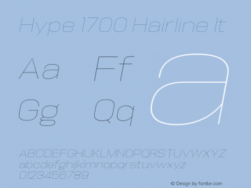 Hype 1700 Hairline It Version 1.000;hotconv 1.0.109;makeotfexe 2.5.65596 Font Sample