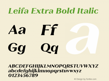 Leifa Extra Bold Italic Version 2.000图片样张