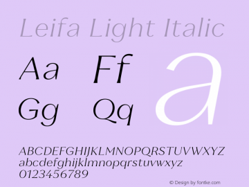 Leifa Light Italic Version 2.000图片样张