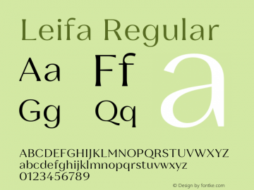 Leifa Regular Version 2.000 Font Sample