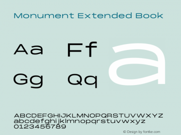 Monument Extended Book Version 2.000 Font Sample