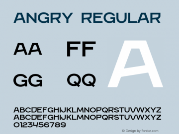 Angry-Regular Version 1.000 Font Sample