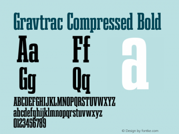 GravtracCpRg-Bold Version 1.000 Font Sample
