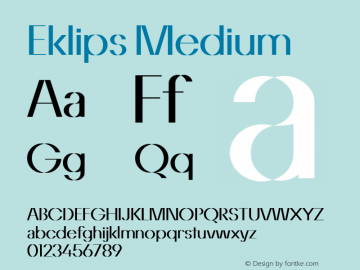 Eklips Medium Version 1.001 Font Sample