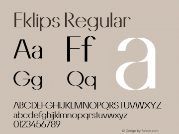 Eklips Regular Version 1.001 Font Sample