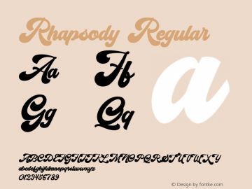 Rhapsody Version 1.00;October 13, 2020;FontCreator 12.0.0.2560 64-bit图片样张
