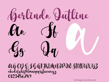 Berlinda Outline Version 1.000 Font Sample