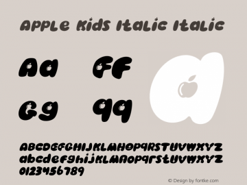 Apple Kids Italic Italic Version 1.00;October 17, 2020;FontCreator 13.0.0.2683 64-bit Font Sample