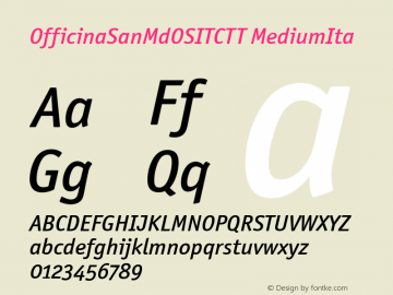 OfficinaSanMdOSITCTT MediumIta Version 1.00 Font Sample