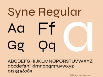 Syne Regular Version 2.000图片样张