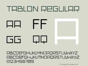 Tablón Version 2.10 October 23, 2020 Font Sample