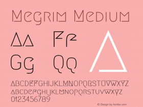 Megrim Medium Version 0.00 October 28, 2020 Font Sample