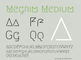 Megrim Medium Version 0.00 October 28, 2020 Font Sample