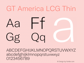 GT America LCG Th Version 1.005;hotconv 1.0.109;makeotfexe 2.5.65596 Font Sample