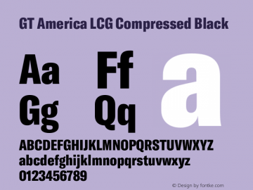 GT America LCG Cm Bl Version 1.005;hotconv 1.0.109;makeotfexe 2.5.65596 Font Sample