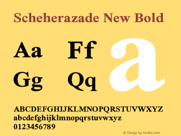 Scheherazade New Bold Version 3.000图片样张