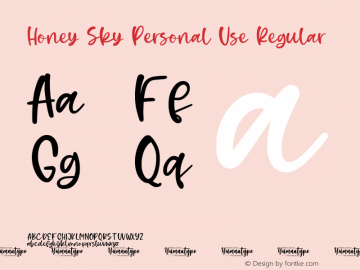 Honey Sky Personal Use Version 1.00;November 16, 2020;FontCreator 13.0.0.2683 64-bit图片样张