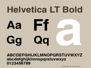 Helvetica LT Bold Version 6.1; 2002 Font Sample