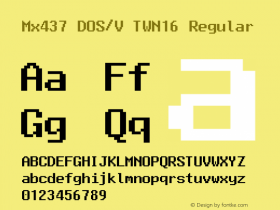 Mx437 DOS/V TWN16 v2.2-2020-11 Font Sample