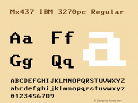 Mx437 IBM 3270pc v2.2-2020-11 Font Sample