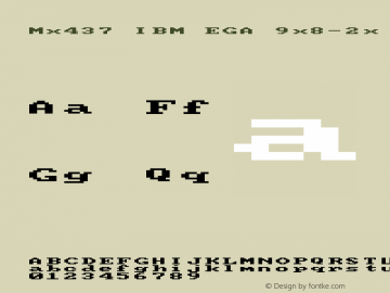 Mx437 IBM EGA 9x8-2x v2.2-2020-11 Font Sample