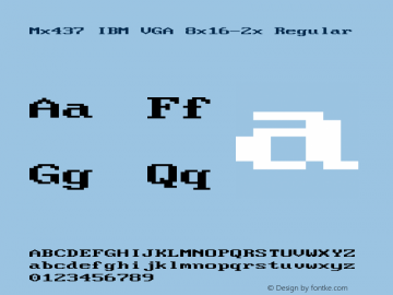 Mx437 IBM VGA 8x16-2x v2.2-2020-11 Font Sample