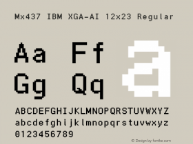 Mx437 IBM XGA-AI 12x23 v2.2-2020-11 Font Sample