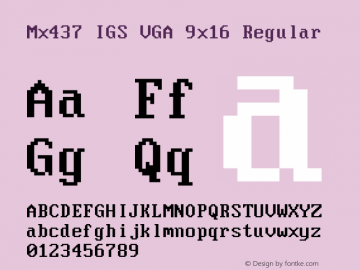 Mx437 IGS VGA 9x16 v2.2-2020-11 Font Sample