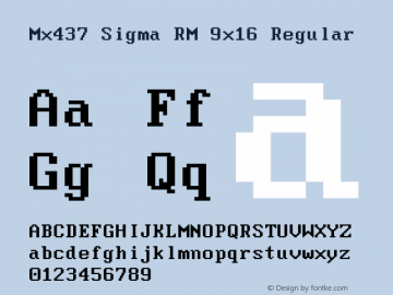 Mx437 Sigma RM 9x16 v2.2-2020-11 Font Sample