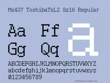 Mx437 ToshibaTxL2 8x16 v2.2-2020-11 Font Sample