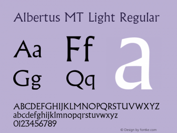 Albertus MT Light Regular 001.000 Font Sample