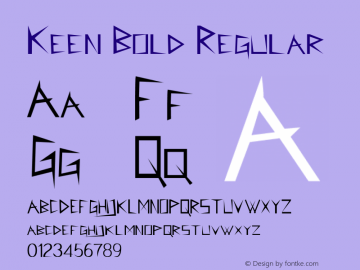 Keen Bold Version 1.00;November 21, 2020;FontCreator 12.0.0.2525 64-bit图片样张