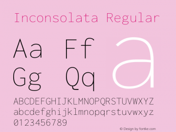 Inconsolata Version 2.013 Font Sample