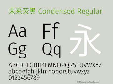 未来荧黑 Condensed Regular  Font Sample