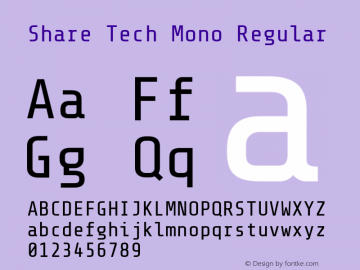 Share Tech Mono Version 1.003图片样张