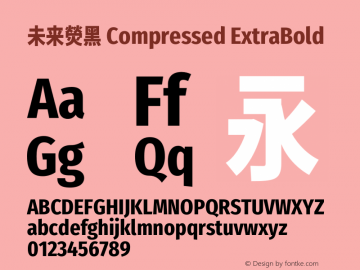 未来熒黑 Compressed ExtraBold  Font Sample