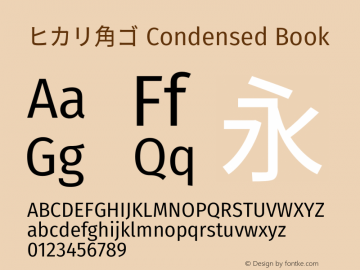 ヒカリ角ゴ Condensed Book  Font Sample