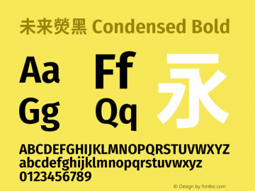 未来熒黑 Condensed Bold  Font Sample