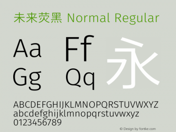 未来荧黑 Normal Regular  Font Sample